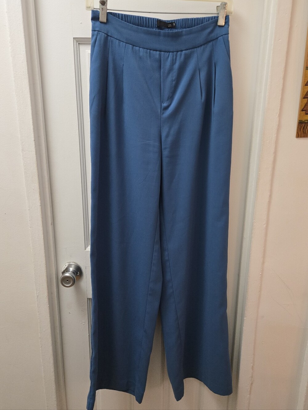Tiffosi Blue Wide Leg High Waisted Trousers Pants Small Workwear Minimalist